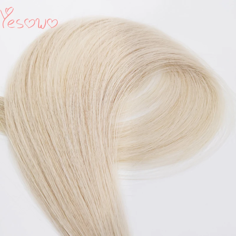 Yesowo прямые 17 г/шт. чистая платина блондинка 100% настоящие человеческие Волосы remy
