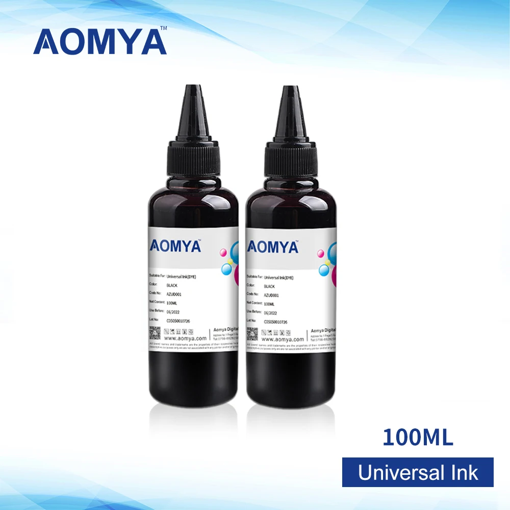 Чернила Aomya 2x100 мл универсальные чернила для принтера HP специализированных