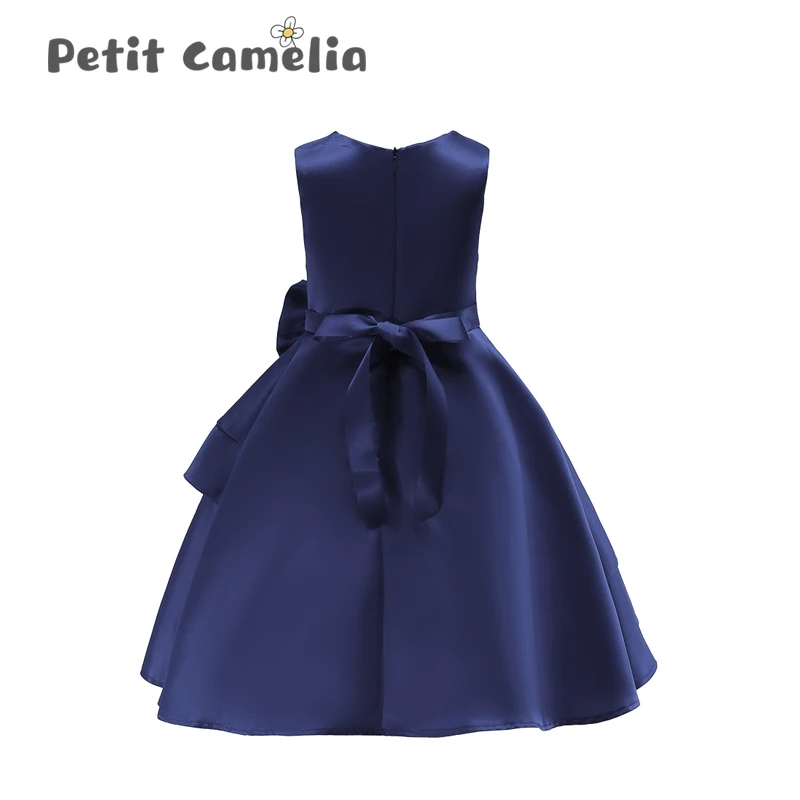 Летнее платье для маленьких девочек Повседневное принцессы с бантом и поясом без