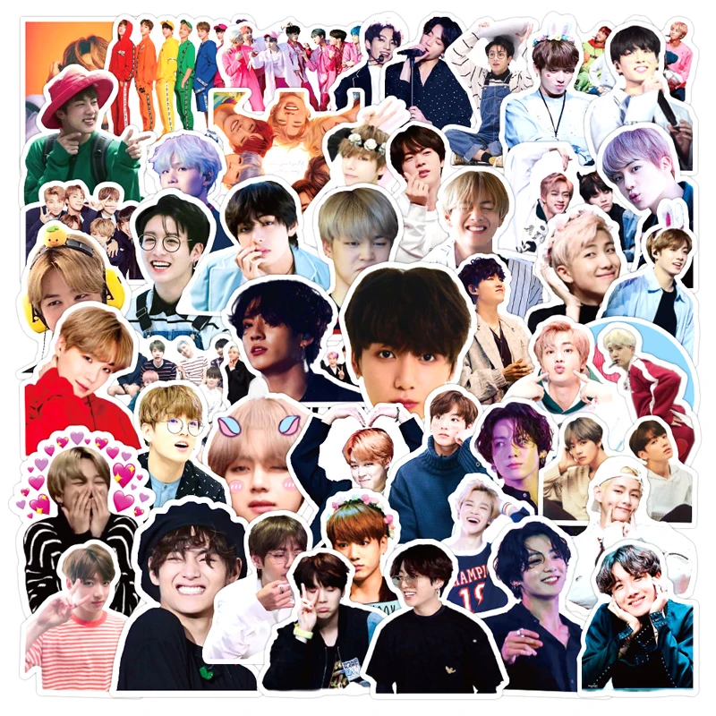 

50pcs/pack Handsome Korea star Group Kpop Stickers For Skateboard Helmet Gift Box Bicycle Computer Notebook Car Children Toys