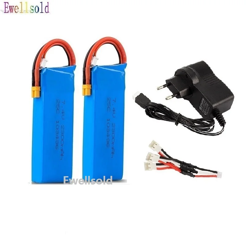 

XT30 7.4V 2300mAh 25C Battery Rechargeable Lipo Battery with charger for Bugs 6 Bugs 8 R/C Quadcopter Spare Parts