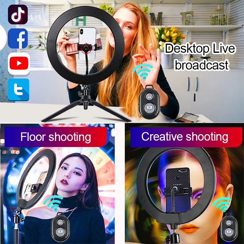 

Orsda 10-12 Inch Led Ring Light With Tripod RingLight Selfie Ring Light for Makeup Video Live Aro De Luz Para Hacer Tik Tok