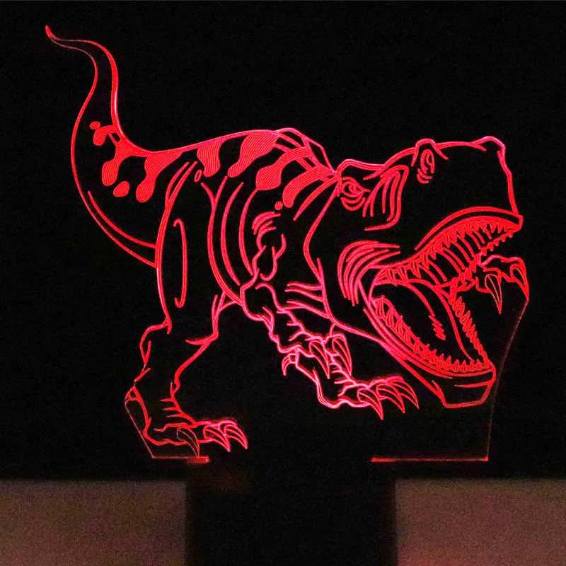 

3D LED Night Lights Dynamic Tyrannosaurus Rex Dinosaur with 7 Colors Light for Home Decoration Lamp Amazing Visualization