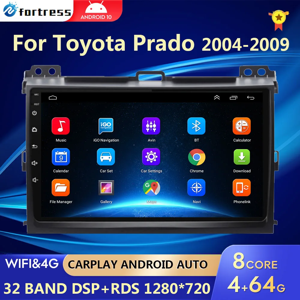 DSP 4G For Toyota Land Cruiser Prado 120 LC120 GPS Car Radio Multimedia Video Player Autoradio Android Navigation GX470 DVD 2Din