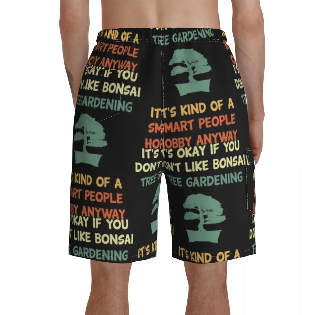

Bonsai Tree Board Shorts Swimming Trunks Polyester Men Bathing Pattern Swim Trunks