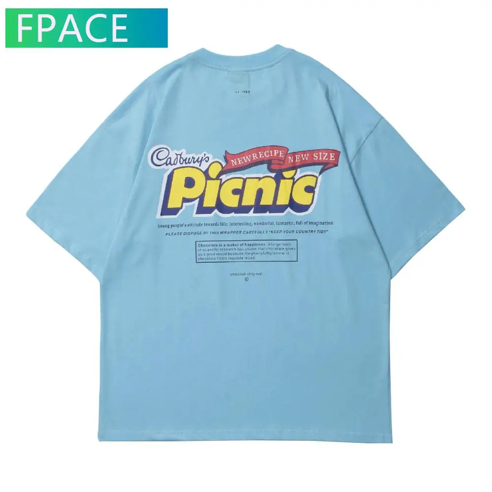 

FPACE Short Sleeve Tees Shirt Hip Hop Streetwear Men Summer Letters Print T-Shirts Cotton Casual Harajuku Loose Fashion Tops