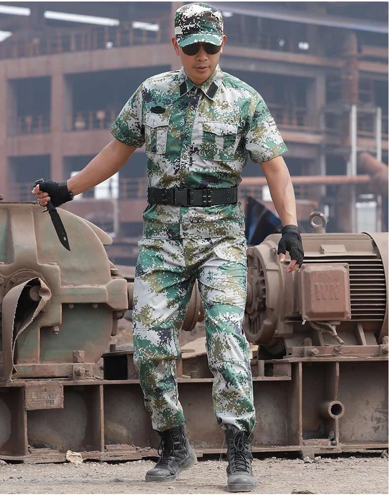 3 Colors Summer Military Uniform Blue Sea Camouflage Short Combat Shirt Army Clothing Tactical Fishing Hunting Clothes Men Women