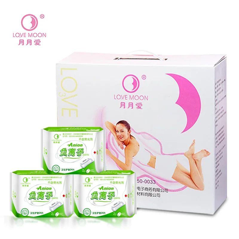 

19 pack/set санитарно Полотенца менструального колодки Применение ночью Love Moon отрицательных ионов Pad анион гигиенических салфеток Lovemoon гигиени...