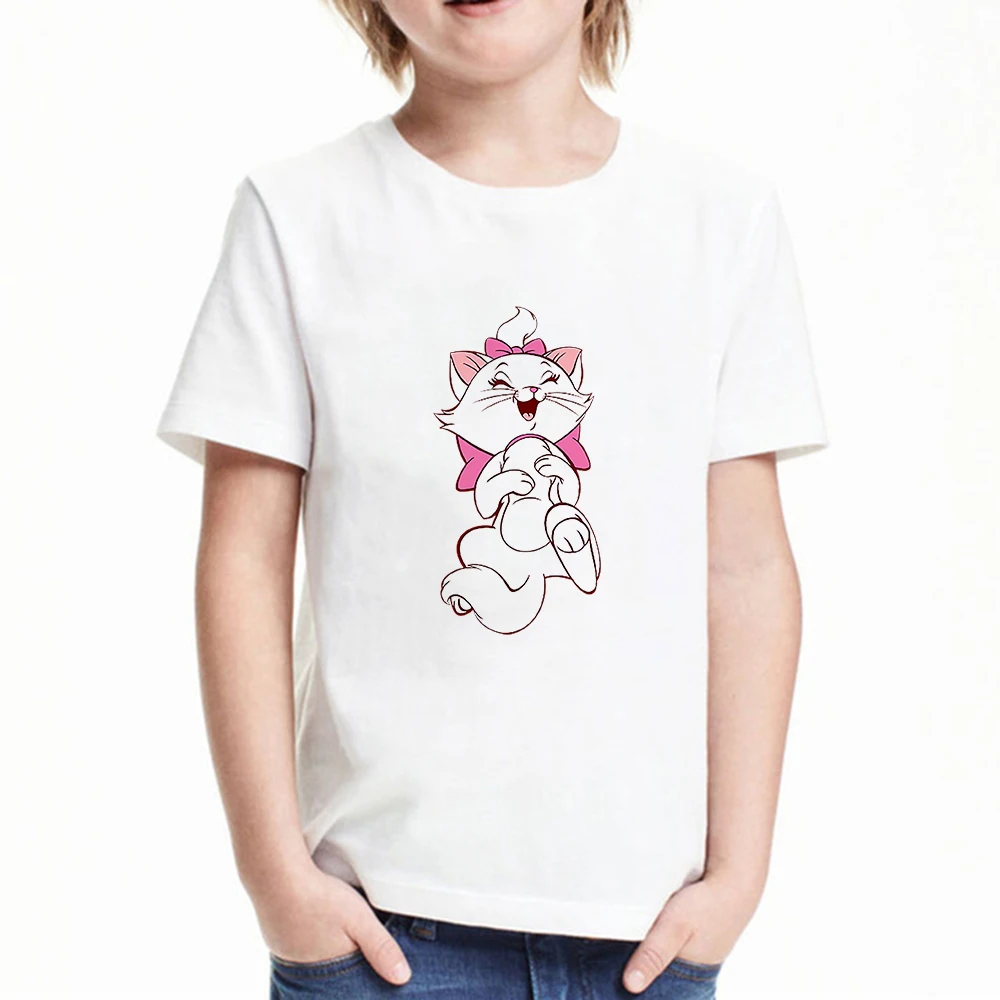 

Cute Anime Fashion Top Tees Marie Cat Harajuku Funny Cartoon T Shirt Children Kawaii Disney The Aristocats Ulzzang Graphic Tshir