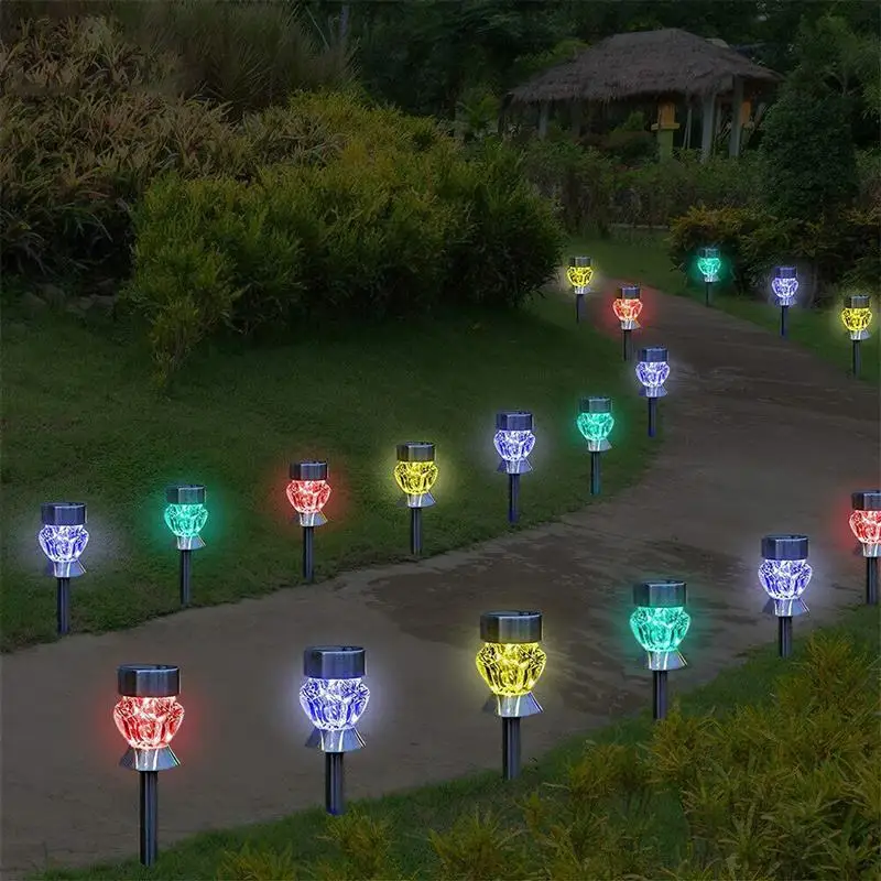 4 шт. светодиодный путь светильник Водонепроницаемый с Сенсор Солнечный садовый