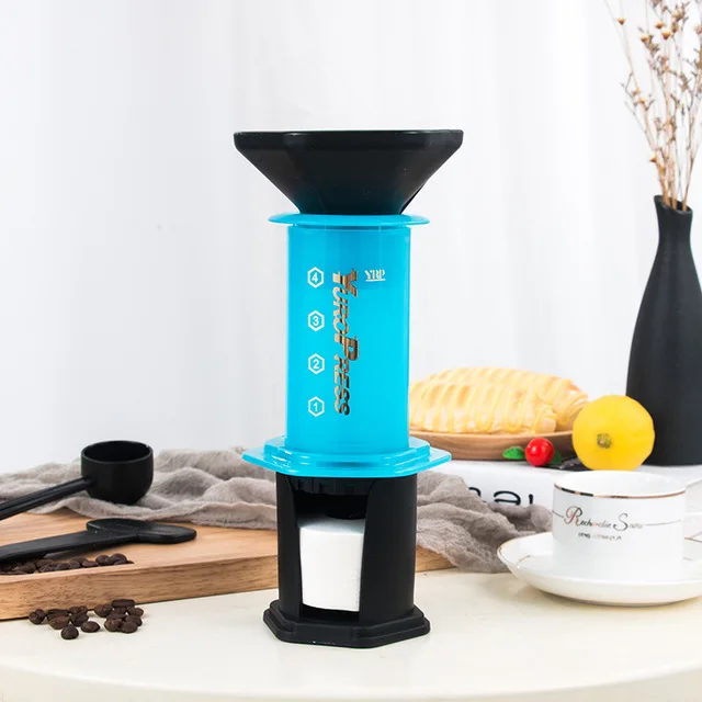 Blue Портативный Es пресс o французский пресс бытовой DIY кофе воздушный пресс машина бариста йуро пресс с бумажным фильтром - Цвет: Blue