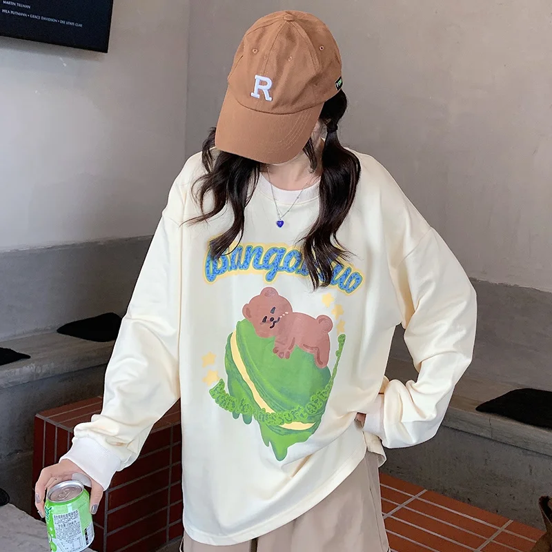 

Autumn and Winter Cartoon Cute Vintage Print Pullover Rac