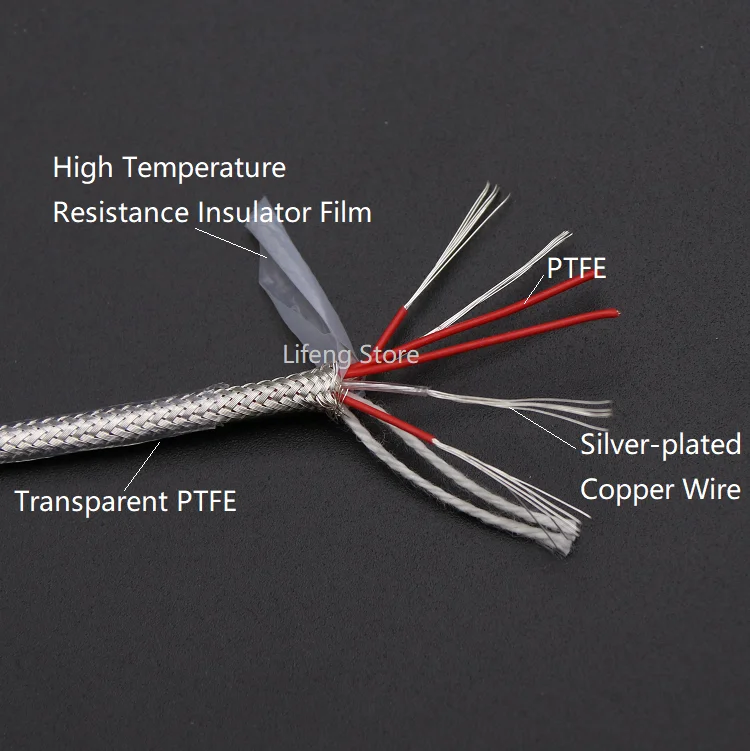 PT100 OD 2 5 мм ядра Температура Термальность кислотоупорная Сенсор провода PTFE