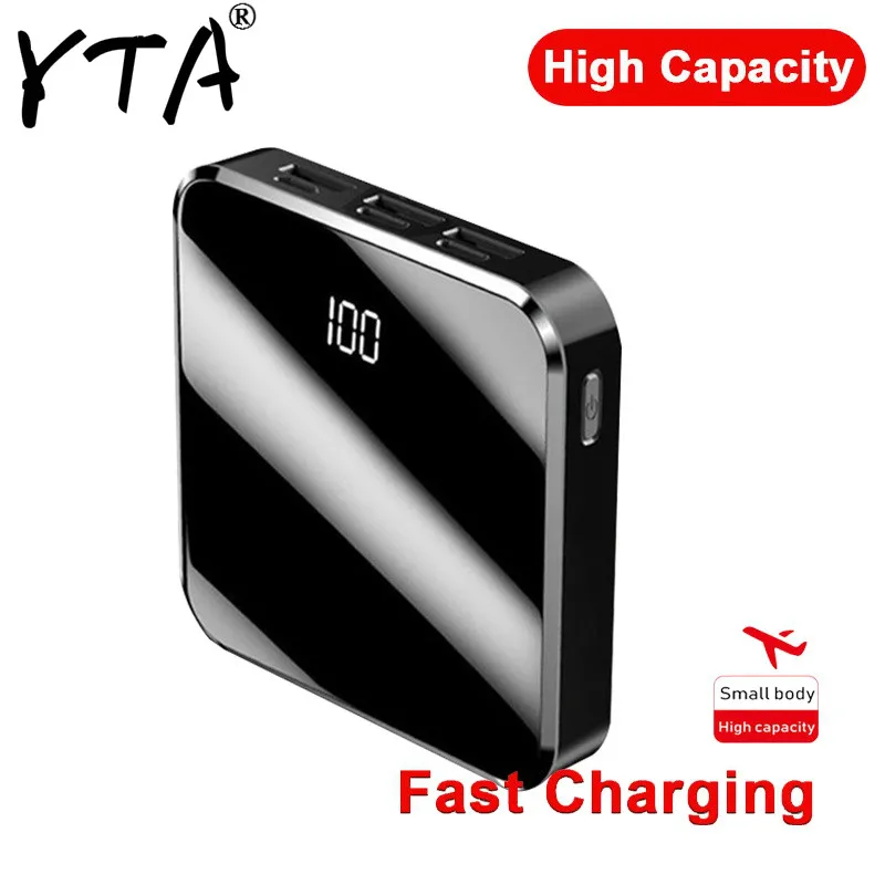 QI Беспроводное зарядное устройство 3 USB мини 30000mAh внешний аккумулятор цифровой