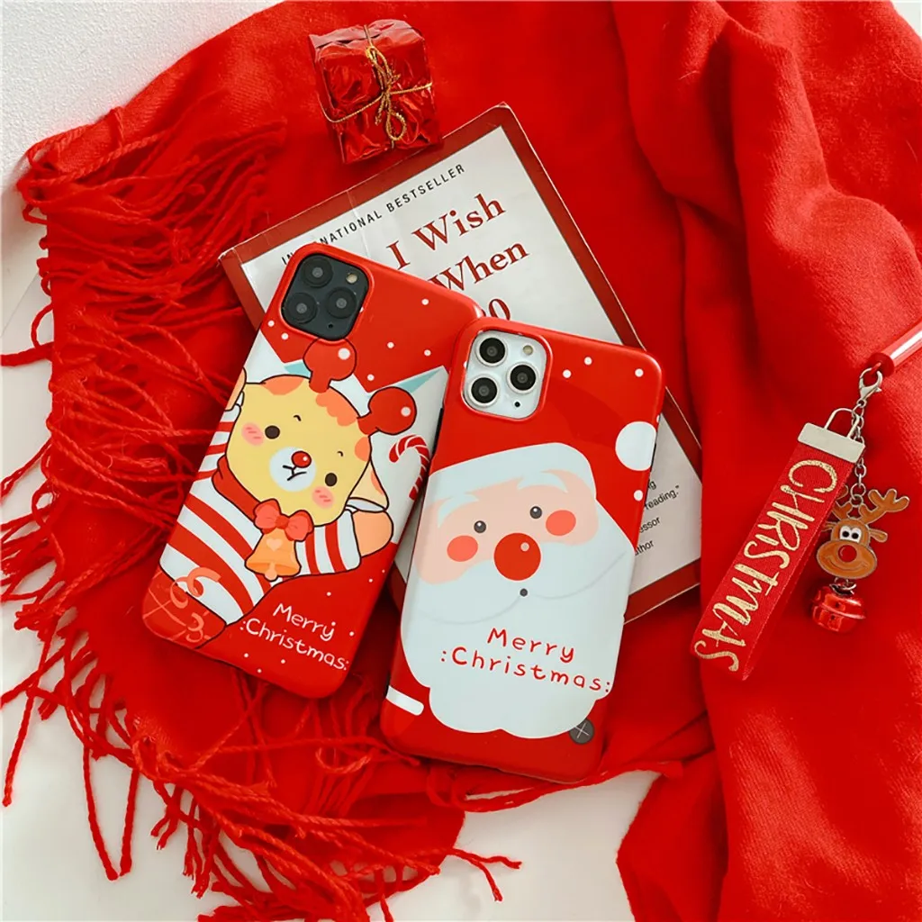 Binmer 6.1 inch Christmas Cute Cartoon Santa Elk Soft TPU Phone Case For IPhone 11 Inches cartoon phone case |