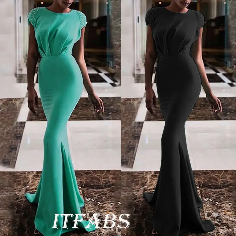 Элегантное Длинное Вечернее Платье с открытой спиной простое черное вечернее