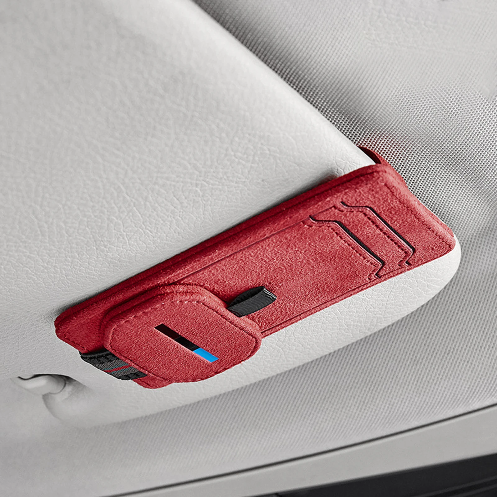 Magnetic Leather Sunglass Holder for Car Sun Visor Eyeglass Hanger Clip Card Ticket Pocket Storage Pouch Organizer Universal | Автомобили
