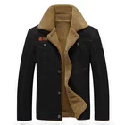 Мужская кашемировая зимняя куртка с отложным воротником, теплые флисовые куртки в стиле милитари, пальто, Мужская Уличная одежда, ZA278
