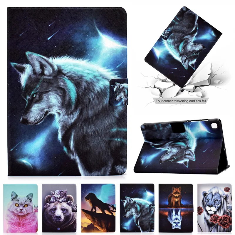 

For Lenovo Tab M10 Plus Case 10.3 TB X606F X606X Color Wolf Fox Animal Cover For Lenovo Tab M10 FHD Plus Case Tablet Coque Funda