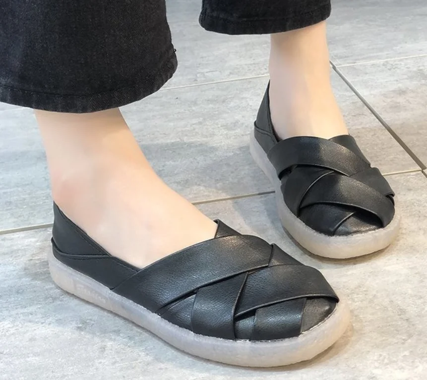 

Genuine leather flats ladies Oxford shoes loafers solid white shoes women new arrival casual flats woman shoes