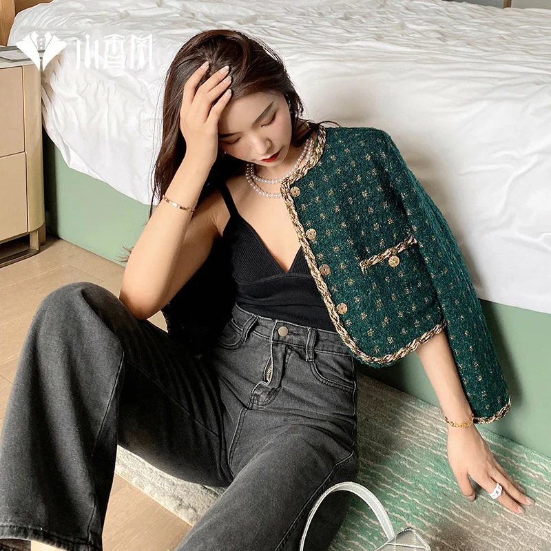 

Small fragrance coat women's autumn and winter versatile 2021 new French short coat thiened fashion short women's wear