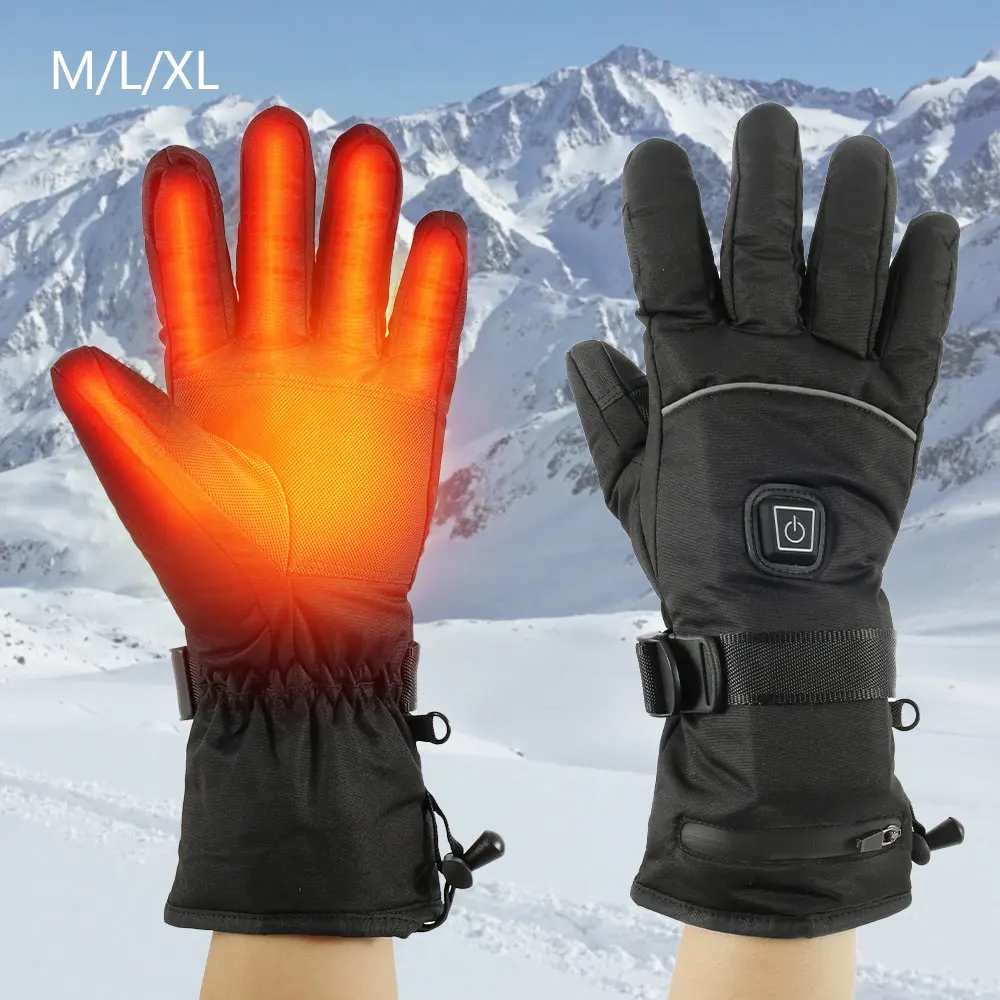 

Motorcycle Gloves Electric Heated Gloves 4000MAh USB Rechargeable Windproof Winter Heated Skiing Warm Gloves For Men Women