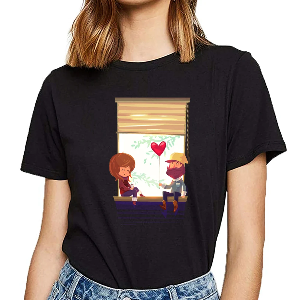 Женская футболка на День святого Валентина романтичная Модная белая хлопковая