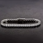 Женский браслет из серебра 100% пробы, с бриллиантами 4 мм