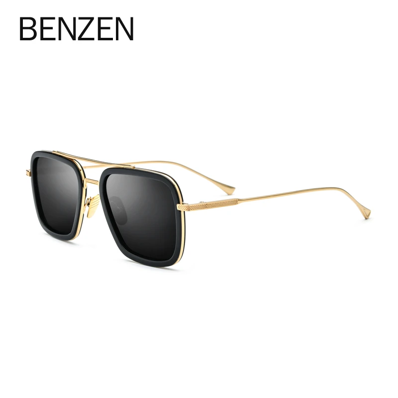 

BENZEN Pure Titanium Acetate Sunglass Men Retro Sunglasses UV 400 New Vintage Sun Glasses for Women 6629
