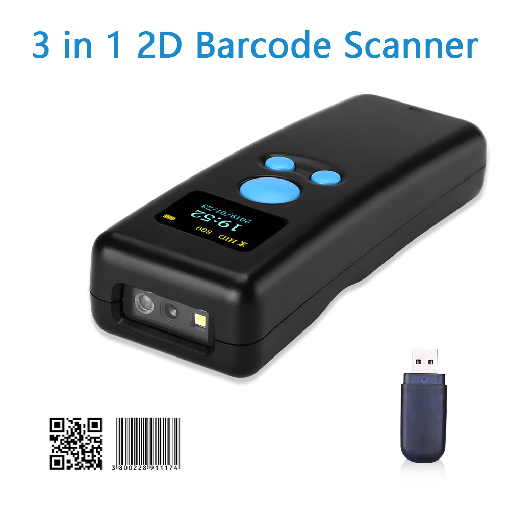 Мини сканер штрих кода 2D QR 2 4G Bluetooth Карманный склад Розничная логистика кодов