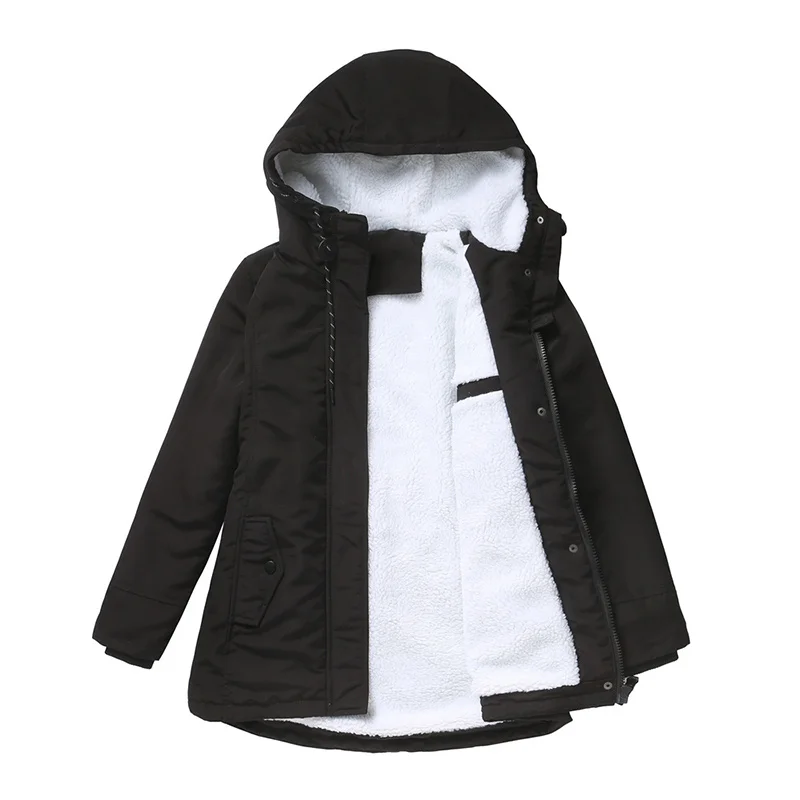 Women's Winter Jacket Mid-Length Plus Lamb Fur Coat Women's Hooded Jacket 2021 New Waterproof Warm Snow Coat Plus Size Top