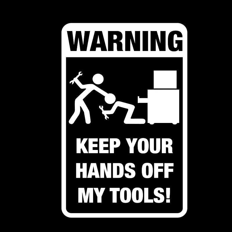 Car Sticker Toolbox Warning Funny Prank Graphic PVC Decoration Cover Scratch Black/White 18cm*12cm | Автомобили и мотоциклы