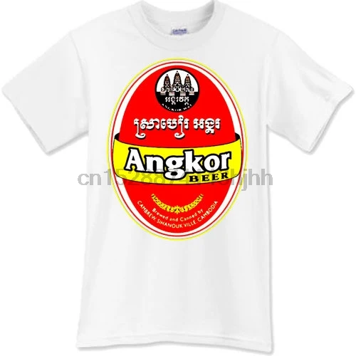 Горячая Распродажа модная футболка ANGKOR Beer пивоварня Ale рекламная черная белая