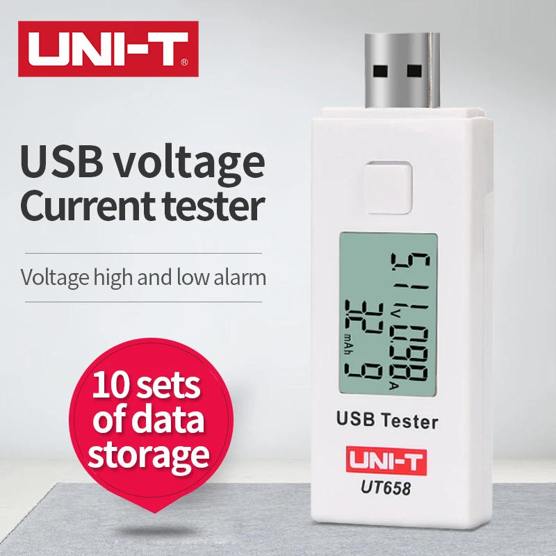UNI-T UT658B USB тестер телефон компьютер зарядка Напряжение Ток энергии монитор ЖК-подсветка