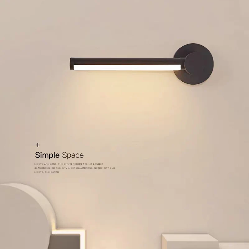 

Modern Simple LED Wall Lamp For Bedroom Fashion Creative Adjustable Living Room Background Wall Bedside Wall Mounted Light
