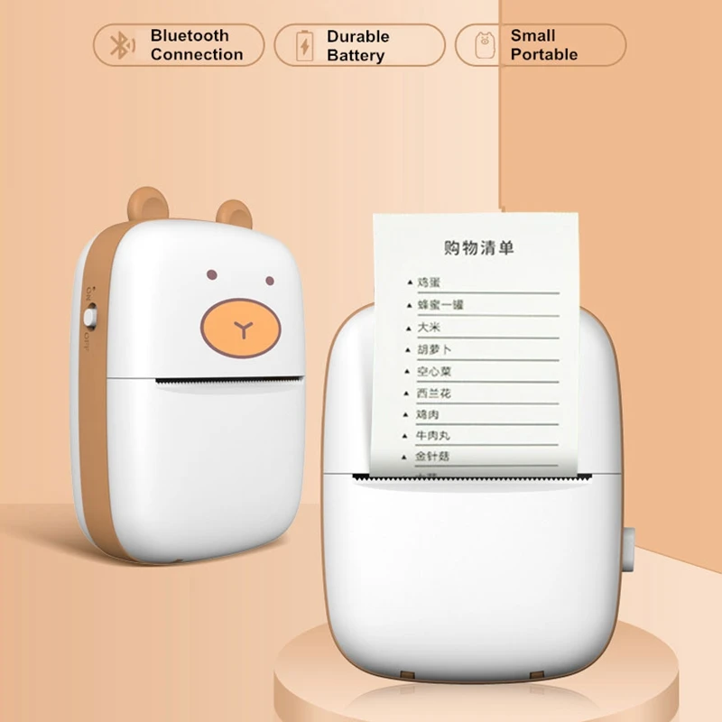 Умный карманный мини принтер bluuetooth беспроводной термальный для учебы офиса