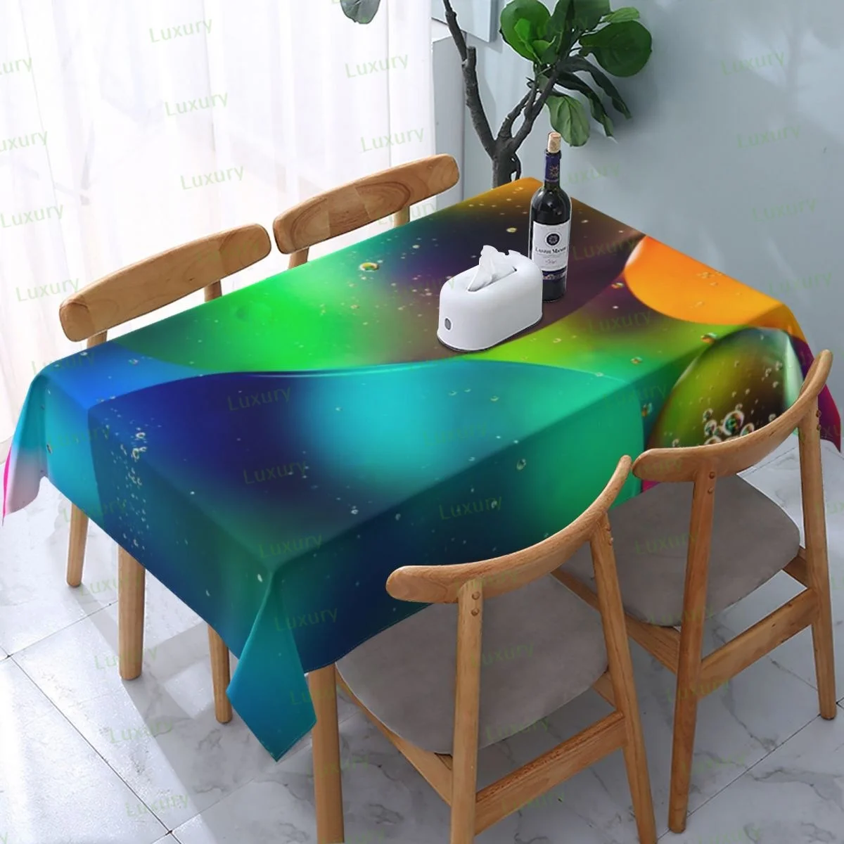 

Tablecloth Rectangle 54 X 72 Inch Waterproof Table Cloth Anti Wrinkle Table Cover for Kitchen Dining Room