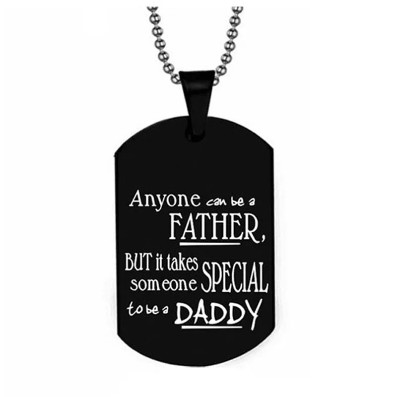 

Personality Dog Tag Pendant Necklace MY DAD I LOVE YOU Gift for Father's Day From Son Daughter Inspirational Fashion Men Jewelry