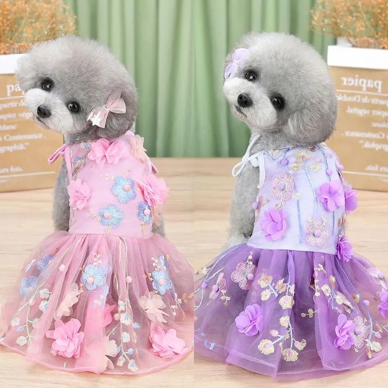 

New Summer Pet Clothes Dot Dog Dress For Dogs Skirt Summer Princess Dog Wedding Dresses York Clothes For Dogs Skirts Pet Dress