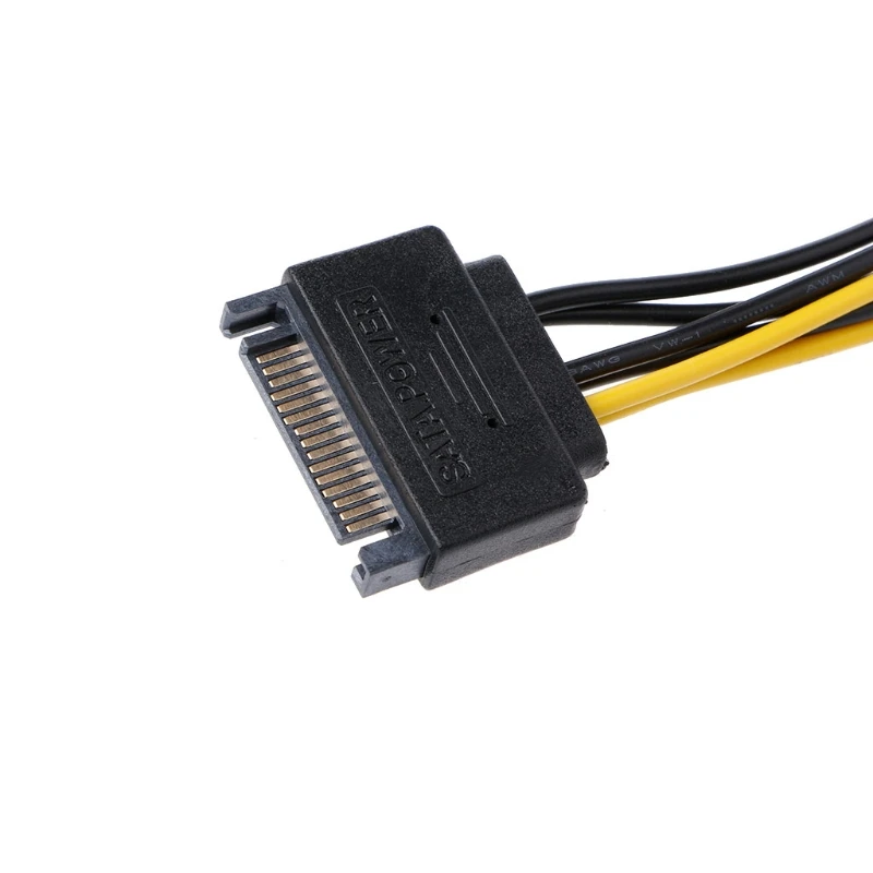 Кабель питания для видеокарты PCI-E Male 15 контактов SATA Male-8Pin(6 + 2) 20 см | Компьютеры и