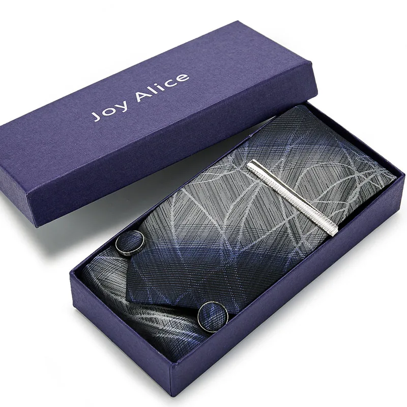 Подарочная коробка мужской галстук для мужчин шелковые галстуки с Hanky запонки и