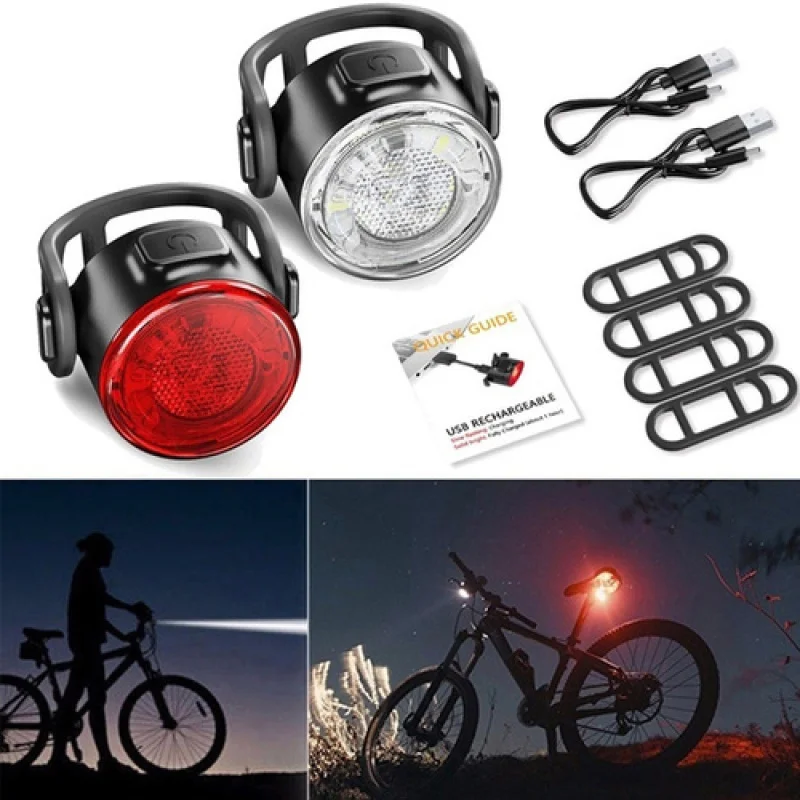 

Ultra Bright Bike Lights Rechargeable 800 Lumens Headlight and Taillight Set, LED Bicycle Lights Front and Back, Quick Release