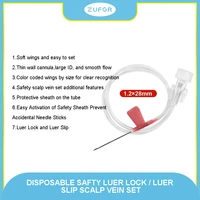 50pcslot disposable use single wing infusion needle safty luer lock luer slip scalp vein set intravenous infusion needle