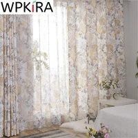 fashion leaf printed curtains for living room bedroom american pastoral sheer curtain voile for kitchen window drapes ad373h