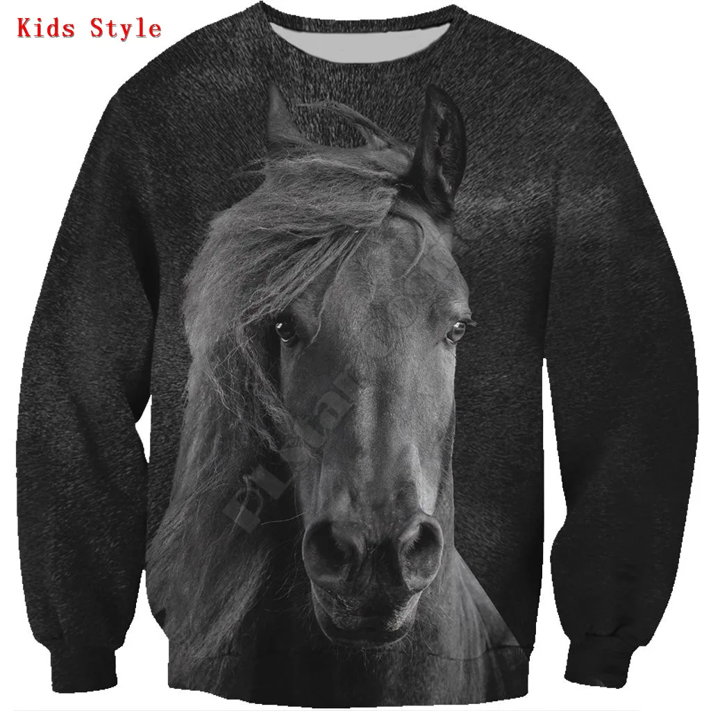 

Horse Sweatshirt 3d printed Hoodies Pullover Boy For Girl Long Sleeve Shirts Kids Funny Animal Sweatshirt 02