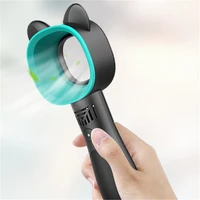 mini bladeless fan 360 degree air cooler cute cat handheld portable usb rechargeable 3 speed level no leaf summer cooling fan