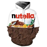 hoodie with 3d print hood funny hamburger nutella donut food man hip hop casual design