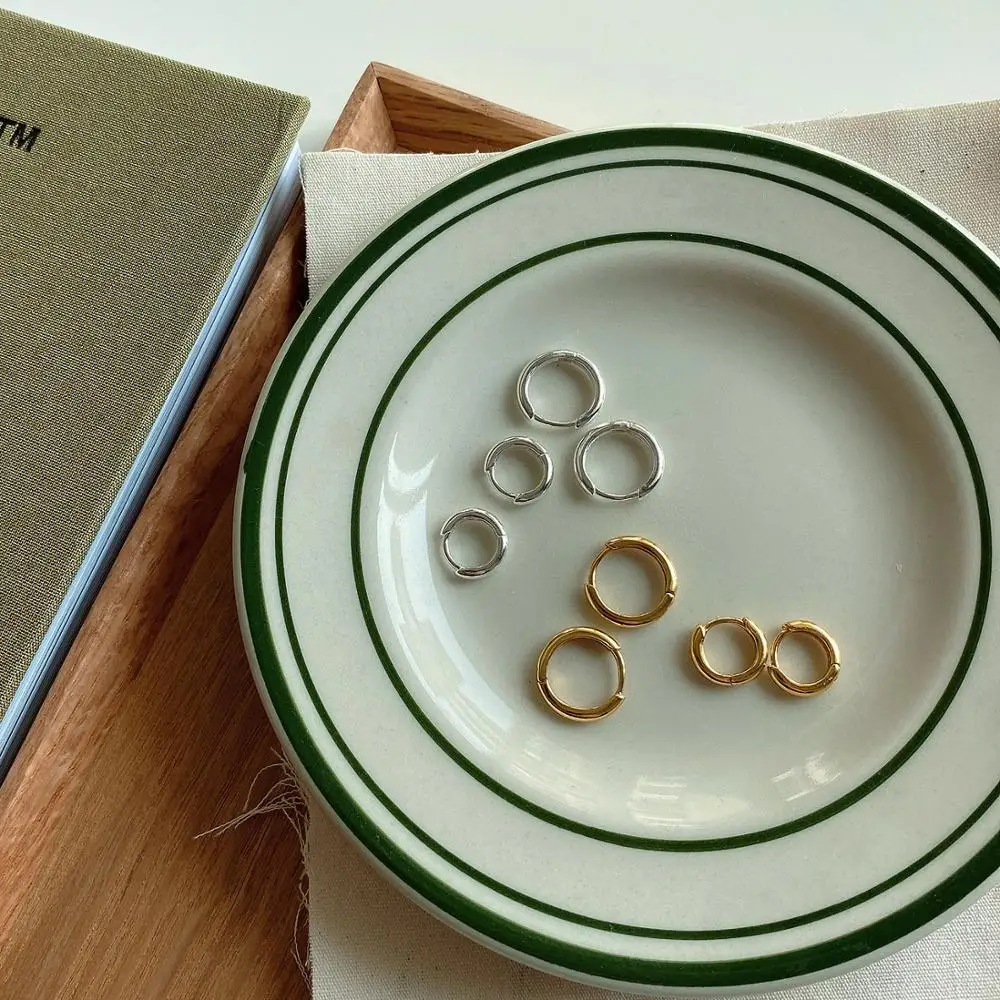 Серьги кольца из серебра 925 пробы для женщин и мальчиков|Серьги-подвески| |