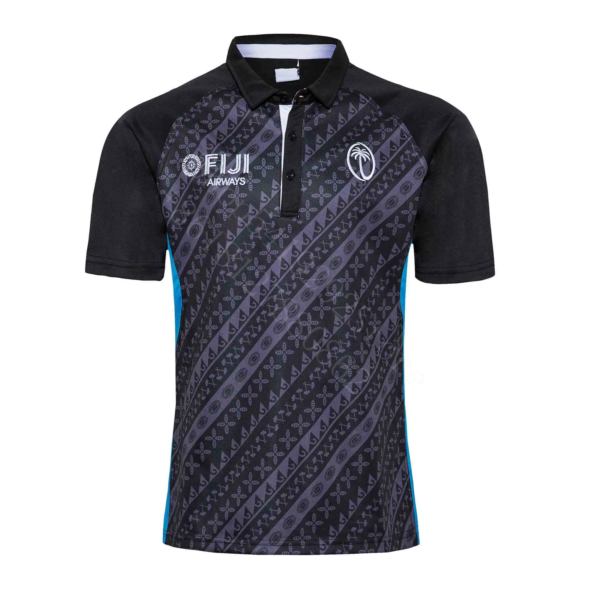 2020 фиджийский черный памятный регби Реплика Вышивка Джерси Размер: S-3XL