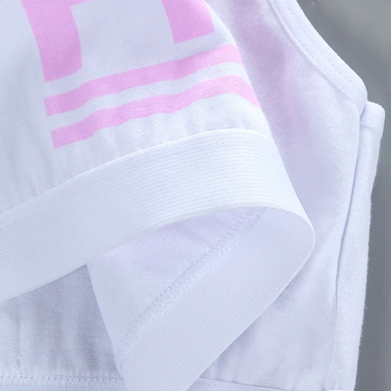 

2pcs Teen Crop Top Fashion Girl Bra Racerback Cotton Sport Training Bras Vest Letter Print Underwear Bralette Smalls Streetwear